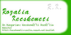 rozalia kecskemeti business card
